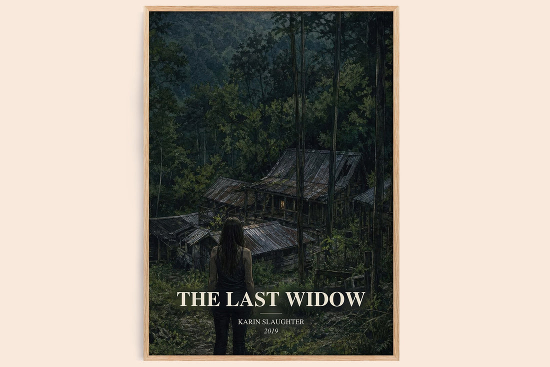 The Last Widow watercolour book poster by Karin Slaughter – framed literary art print