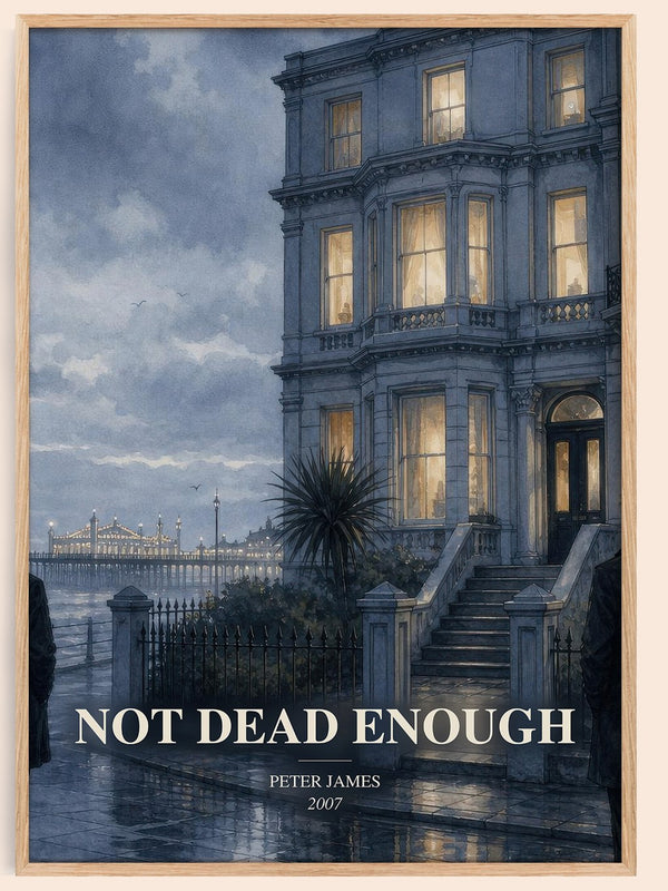 Not Dead Enough watercolour book poster by Peter James – framed literary art print
