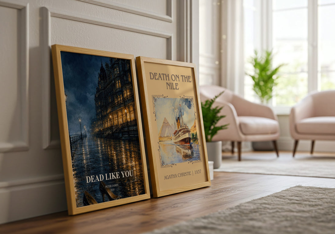 Dead Like You watercolour print framed by window – literary home decor