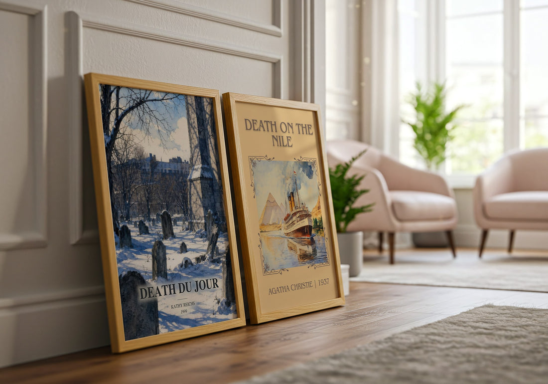 Death du Jour watercolour print framed by window – literary home decor