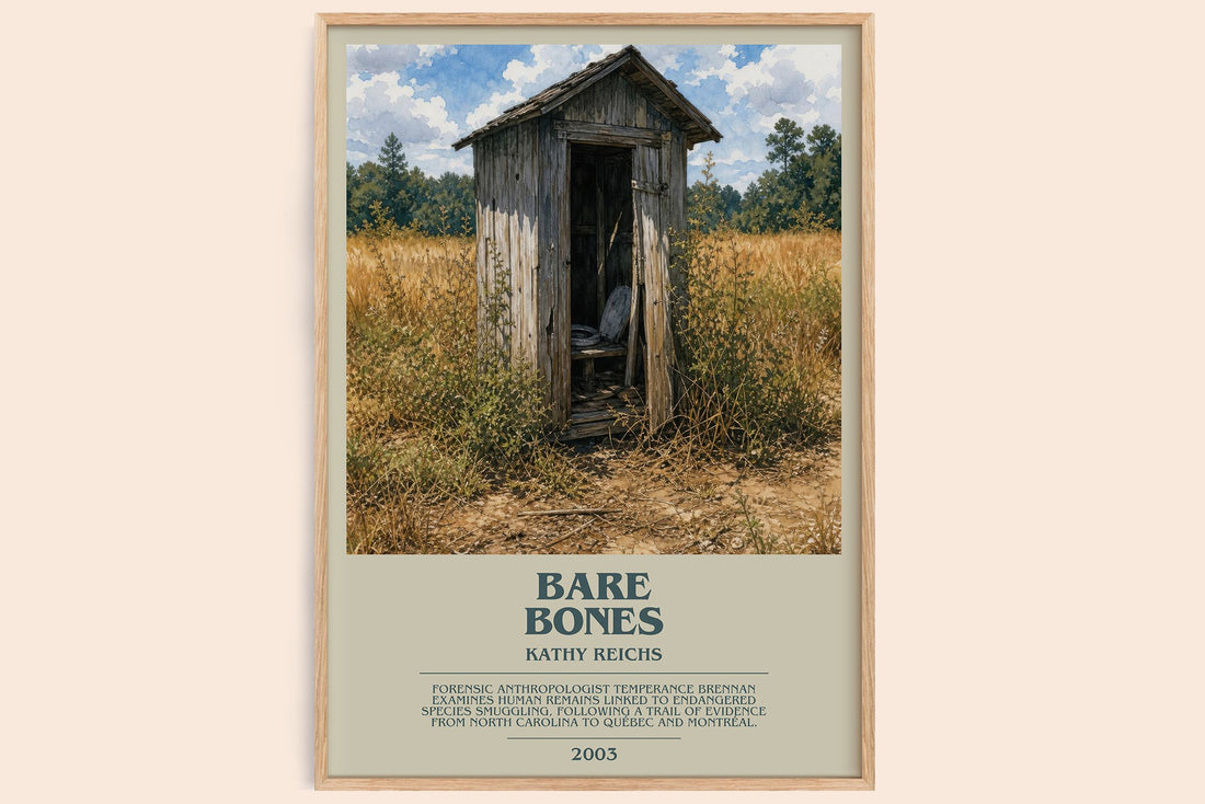 Bare Bones bookish book poster by Kathy Reichs – framed literary art print