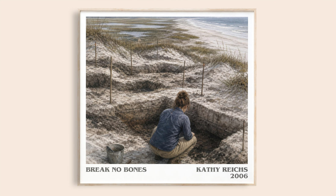 Break No Bones literary book poster by Kathy Reichs – framed literary art print