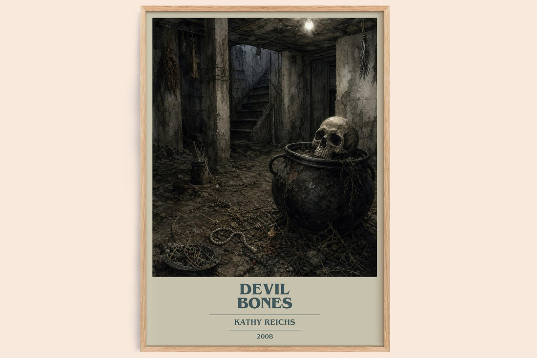 Devil Bones book cover book poster by Kathy Reichs – framed literary art print