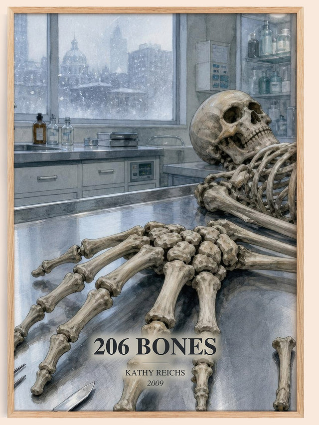 206 Bones Book Watercolour Illustration by Kathy Reichs