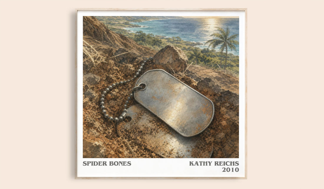 Spider Bones literary book poster by Kathy Reichs – framed literary art print