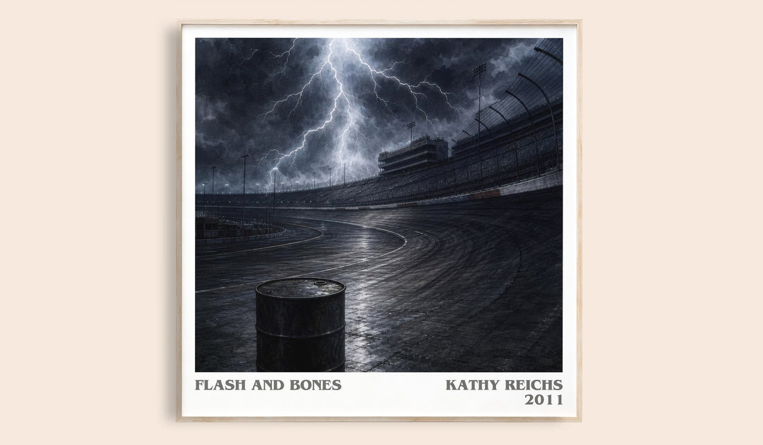 Flash and Bones literary book poster by Kathy Reichs – framed literary art print