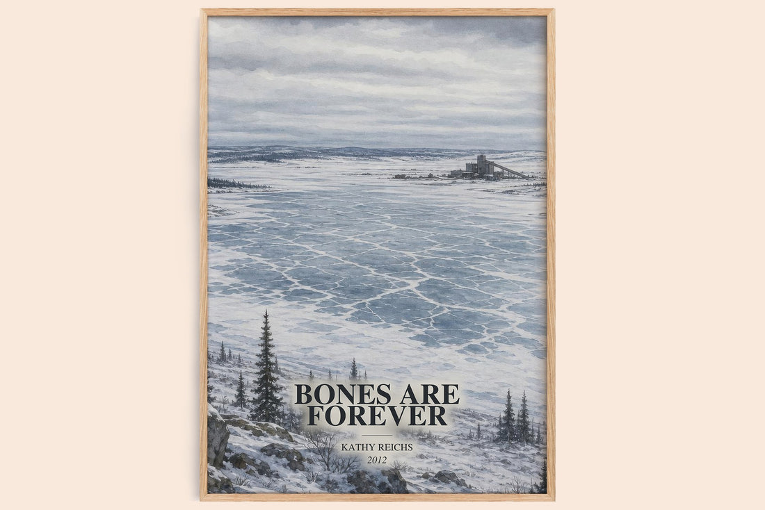 Bones Are Forever watercolour book poster by Kathy Reichs – framed literary art print
