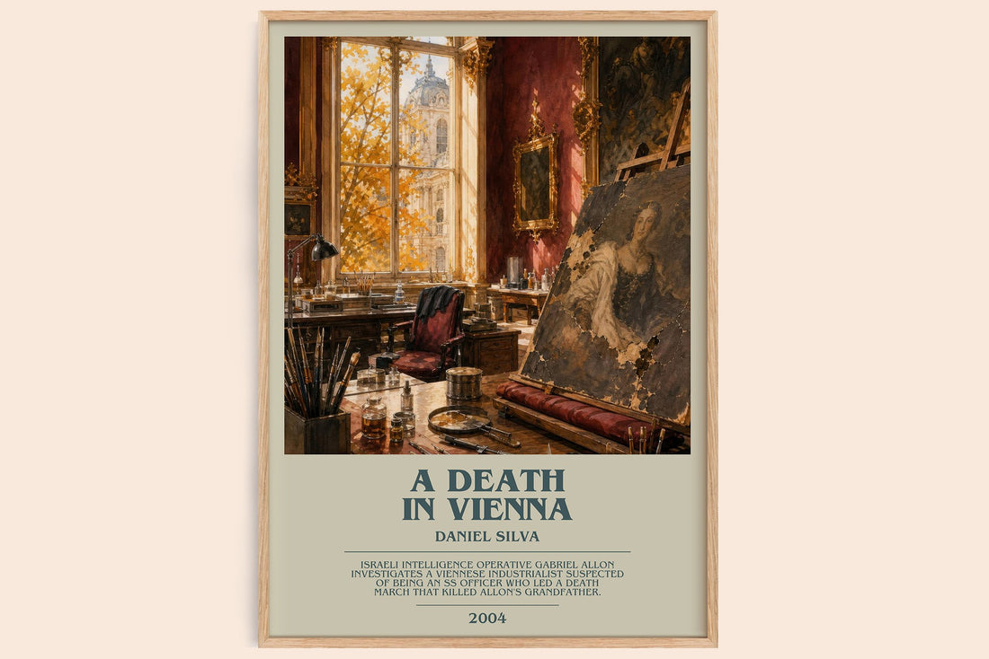 A Death in Vienna bookish book poster by Daniel Silva – framed literary art print