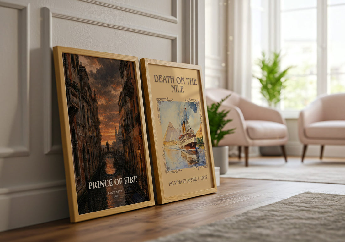 Prince of Fire watercolour print framed by window – literary home decor