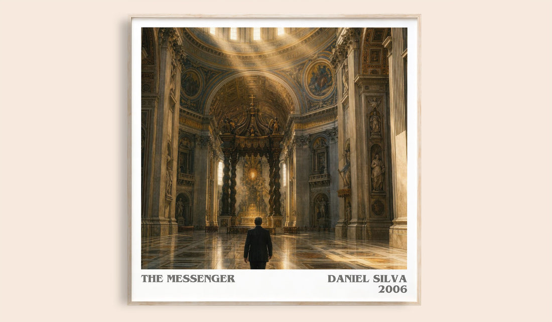 The Messenger literary book poster by Daniel Silva – framed literary art print