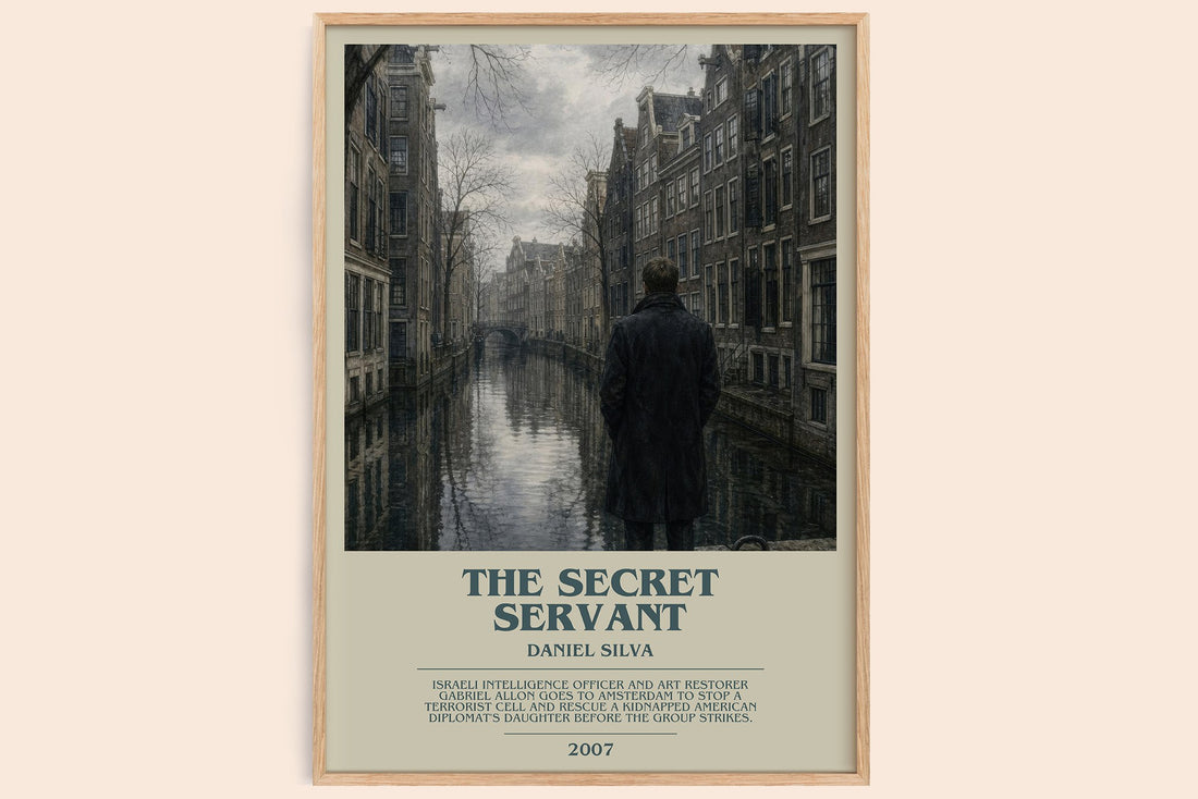 The Secret Servant bookish book poster by Daniel Silva – framed literary art print