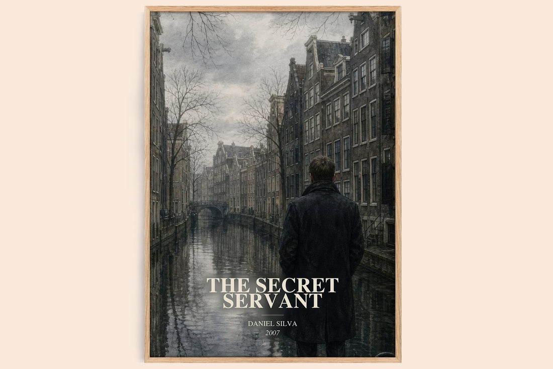 The Secret Servant watercolour book poster by Daniel Silva – framed literary art print
