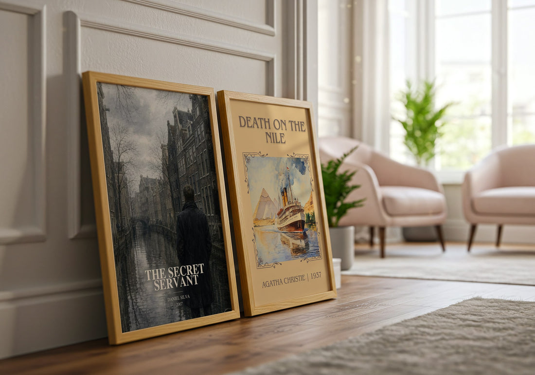 The Secret Servant watercolour print framed by window – literary home decor