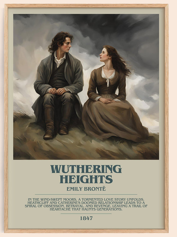 Wuthering Heights bookish book poster by Charlotte Brontë – framed literary art print