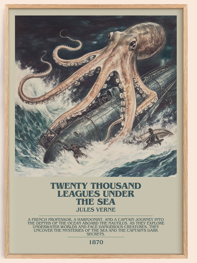 Twenty Thousand Leagues Under the Sea Bookish Wall Art by Jules Verne