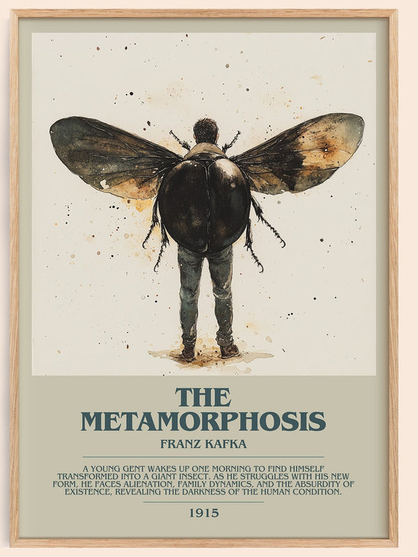 Metamorphosis bookish book poster by Frank Kafka – framed literary art print