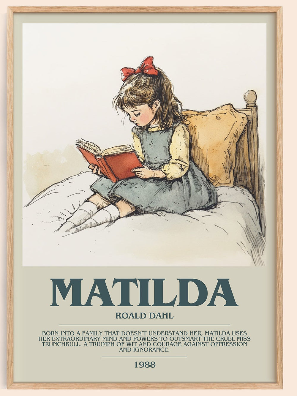 Matilda Bookish Wall Art by Roald Dahl