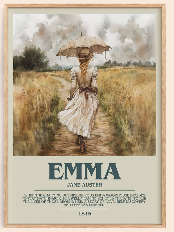 Emma bookish book poster by Jane Austen – framed literary art print