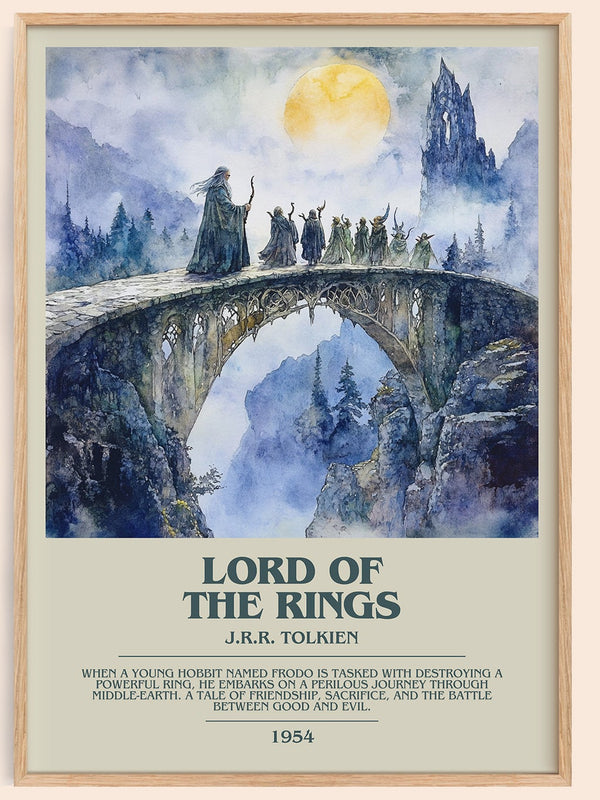 Lord Of The Rings bookish book poster by J.R.R. Tolkien – framed literary art print