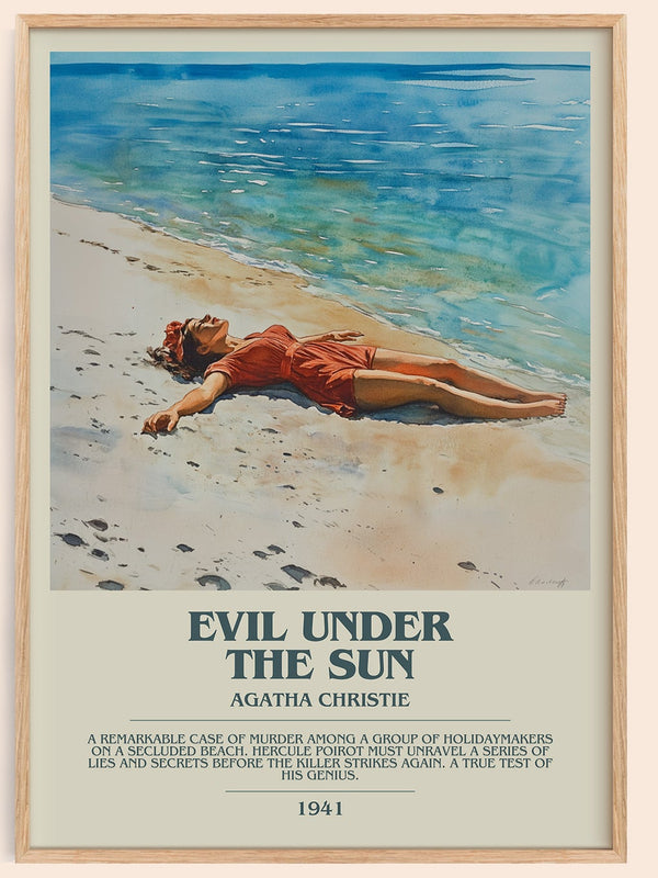 Evil Under the Sun bookish book poster by Agatha Christie – framed literary art print