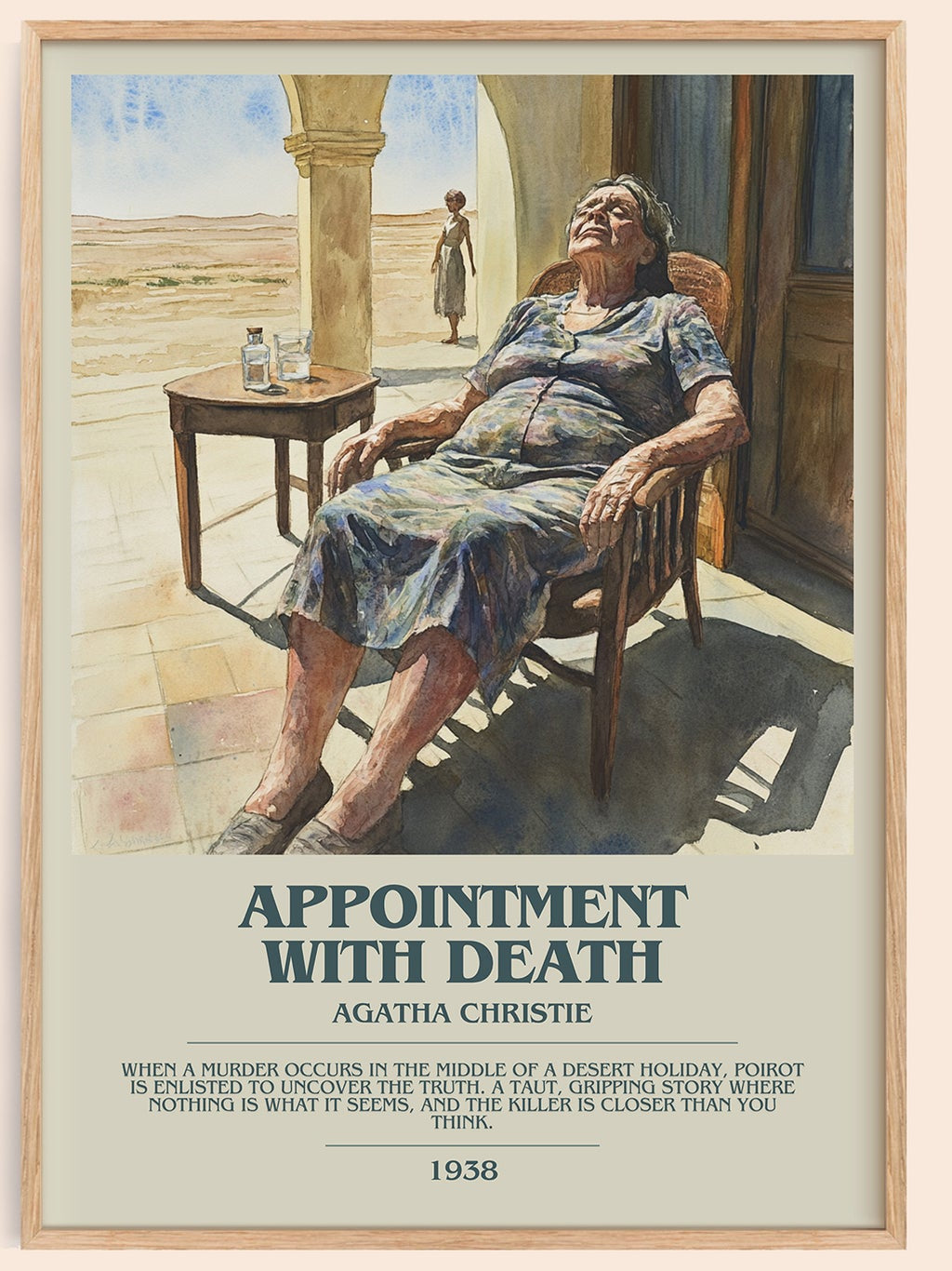 Appointment with Death bookish book poster by Agatha Christie – framed literary art print