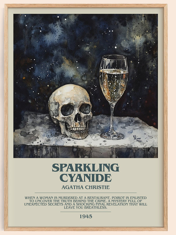 Sparkling Cyanide bookish book poster by Agatha Christie – framed literary art print