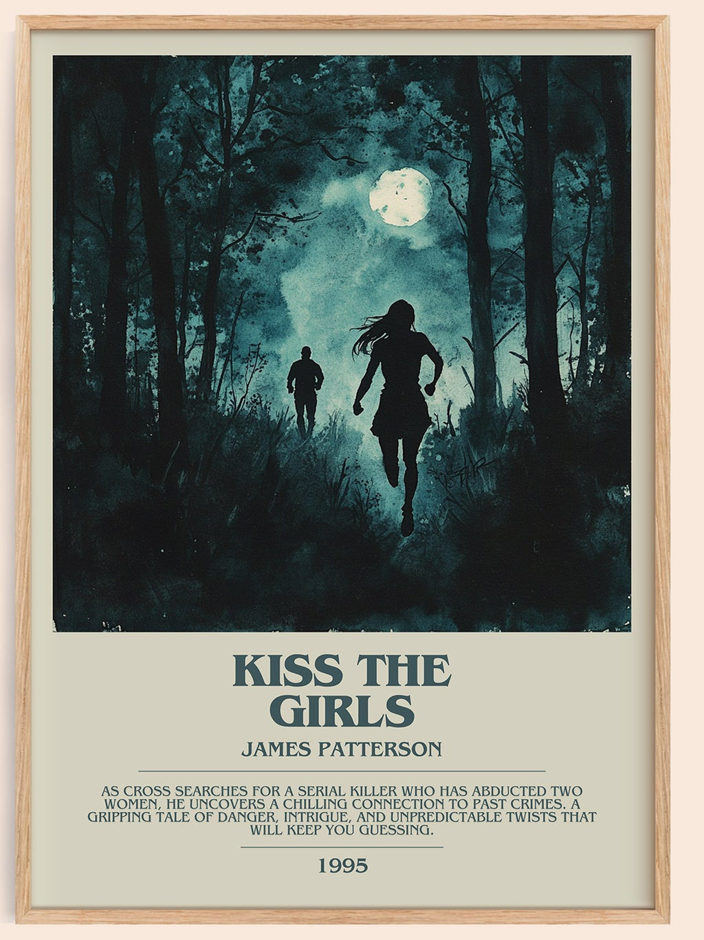 Kiss the Girls bookish book poster by James Patterson – framed literary art print