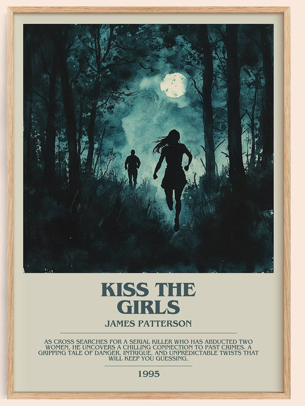 Kiss the Girls bookish book poster by James Patterson – framed literary art print