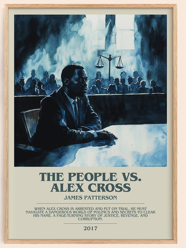 The People Vs. Alex Cross bookish book poster by James Patterson – framed literary art print