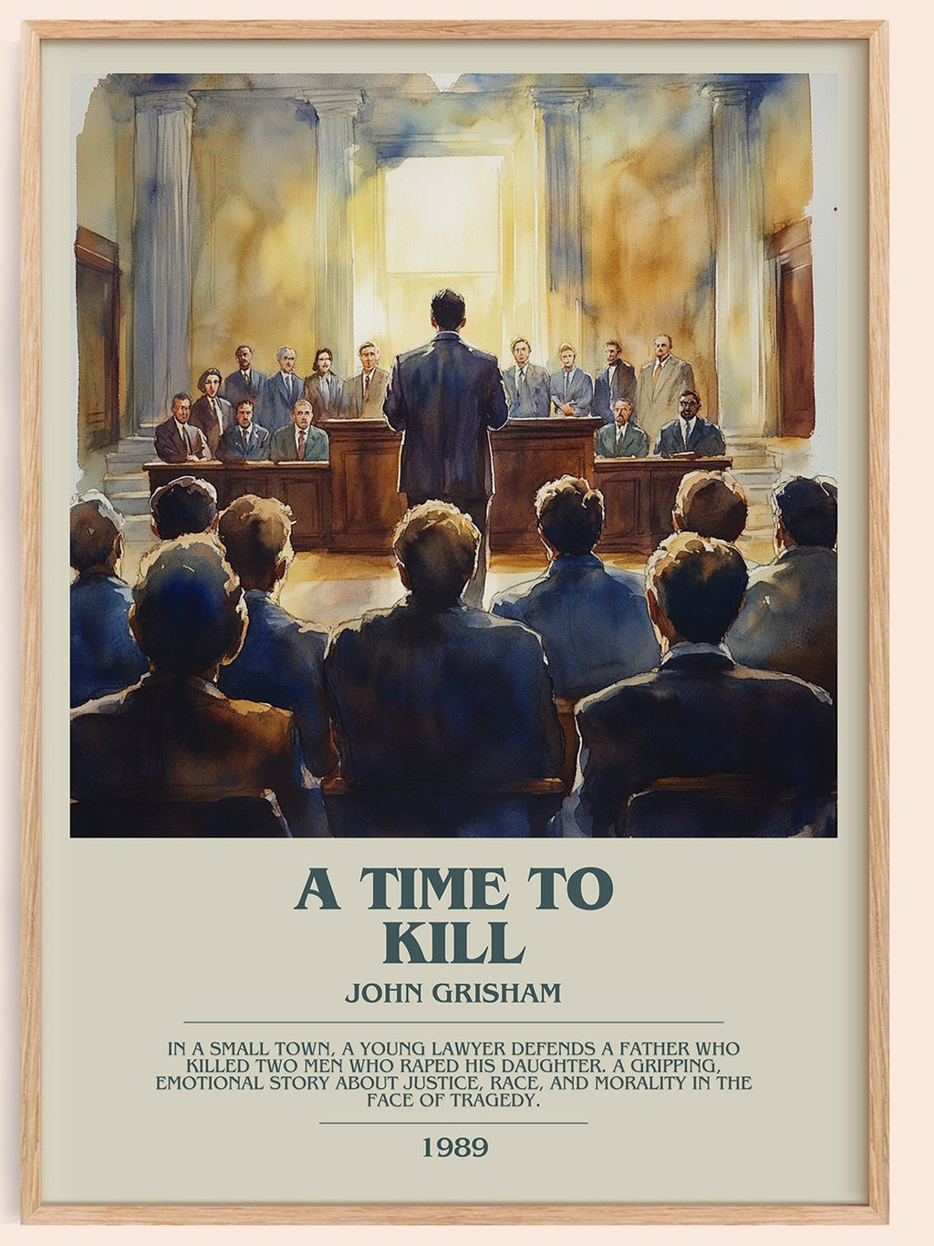 A Time to Kill bookish book poster by John Grisham – framed literary art print