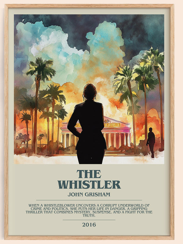 The Whistler bookish book poster by John Grisham – framed literary art print