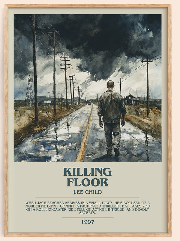 Killing Floor bookish book poster by Lee Child – framed literary art print