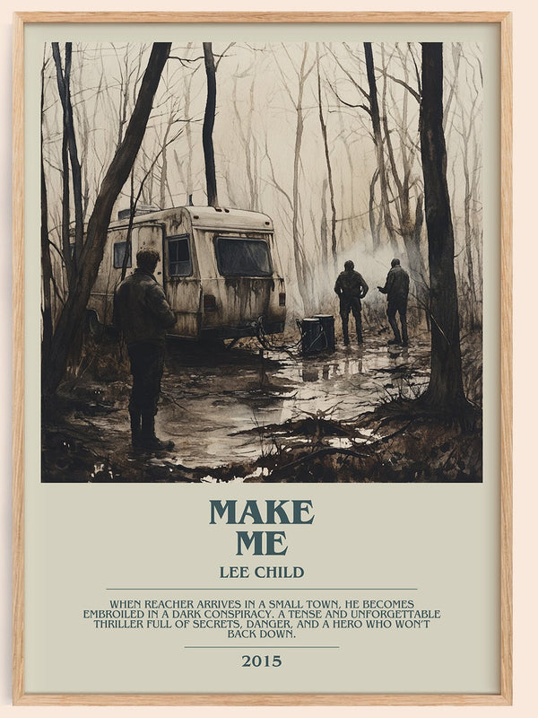 Make Me bookish book poster by Lee Child – framed literary art print