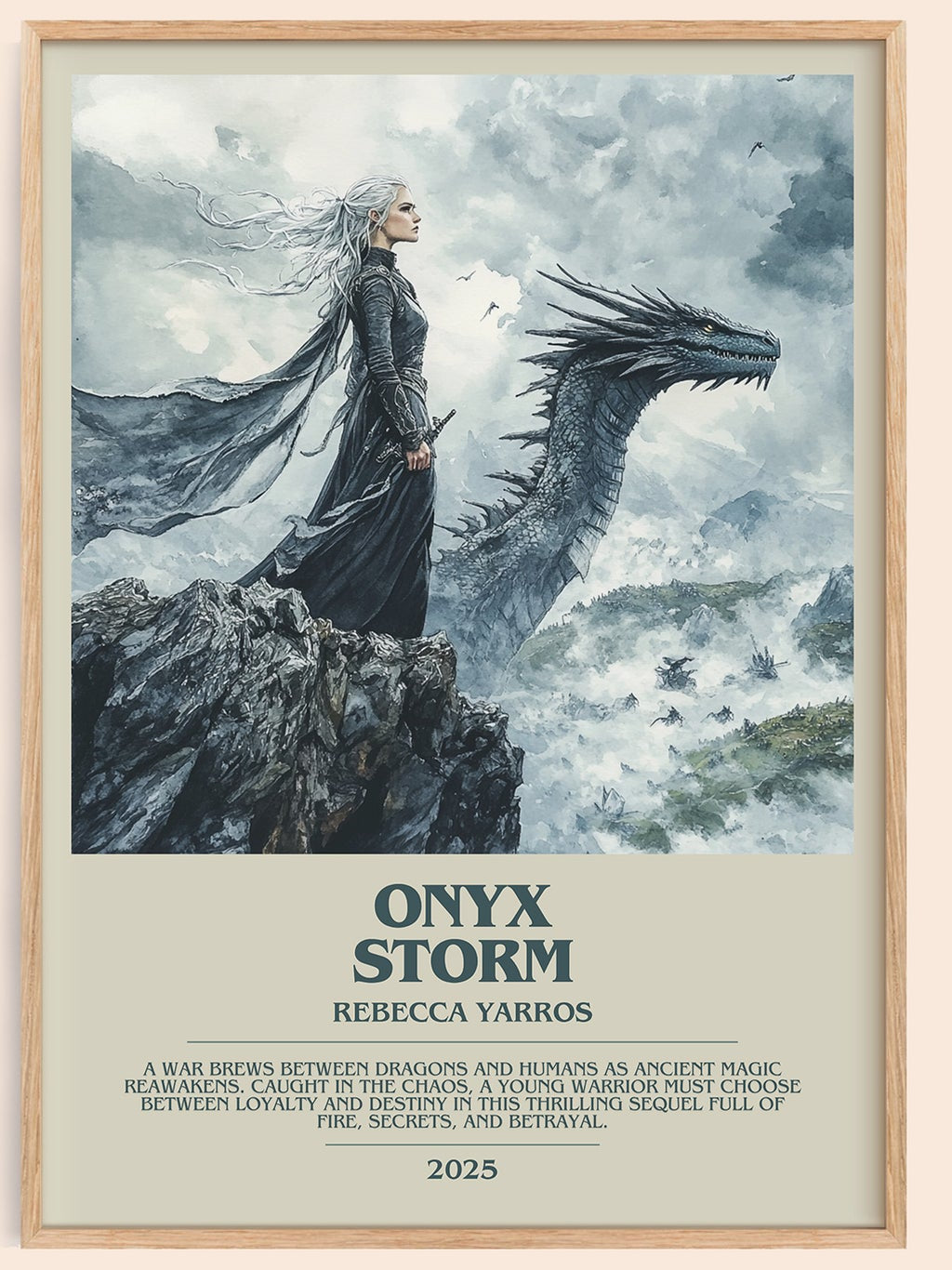 Onyx Storm bookish book poster by Rebecca Yarros – framed literary art print