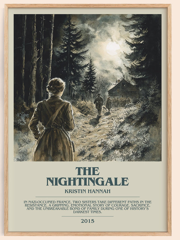 The Nightingale bookish book poster by Kristin Hannah – framed literary art print