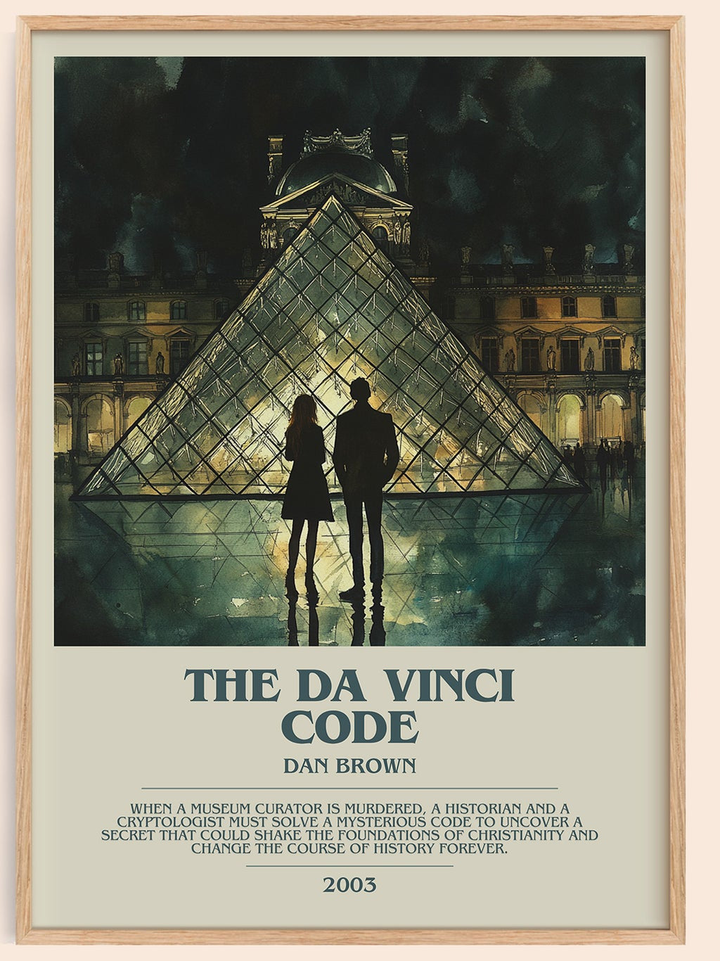 The Da Vinci Code bookish book poster by Dan Brown – framed literary art print
