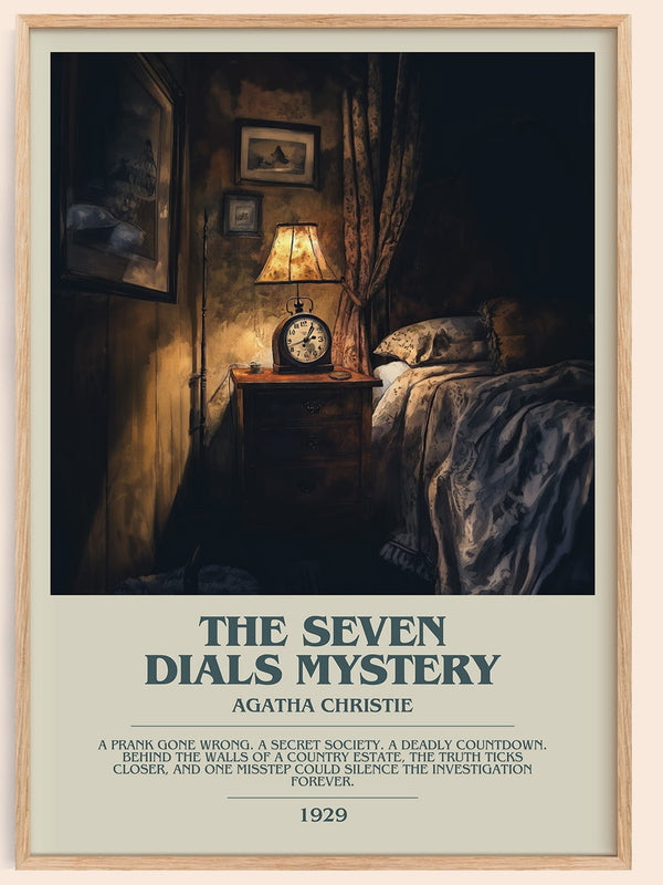 The Seven Dials Mystery bookish book poster by Agatha Christie – framed literary art print