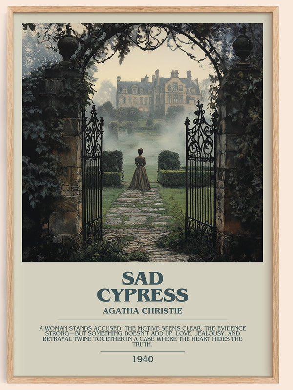 Sad Cypress bookish book poster by Agatha Christie – framed literary art print