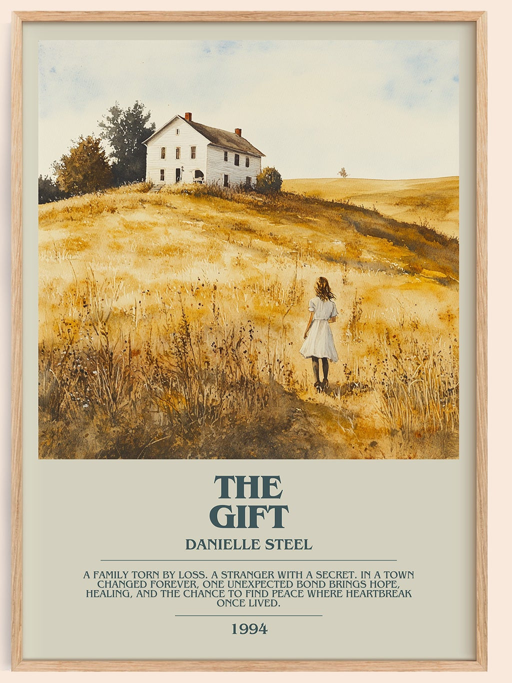 The Gift bookish book poster by Danielle Steel – framed literary art print