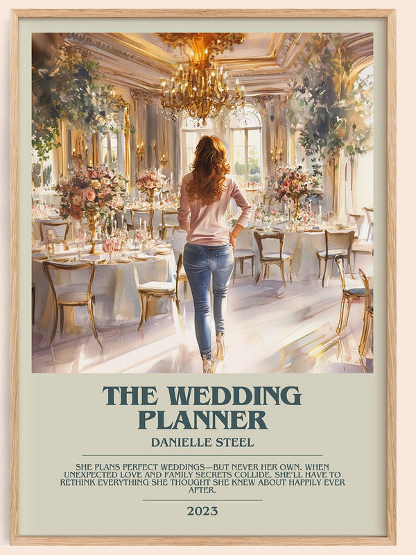 The Wedding Planner bookish book poster by Danielle Steel – framed literary art print