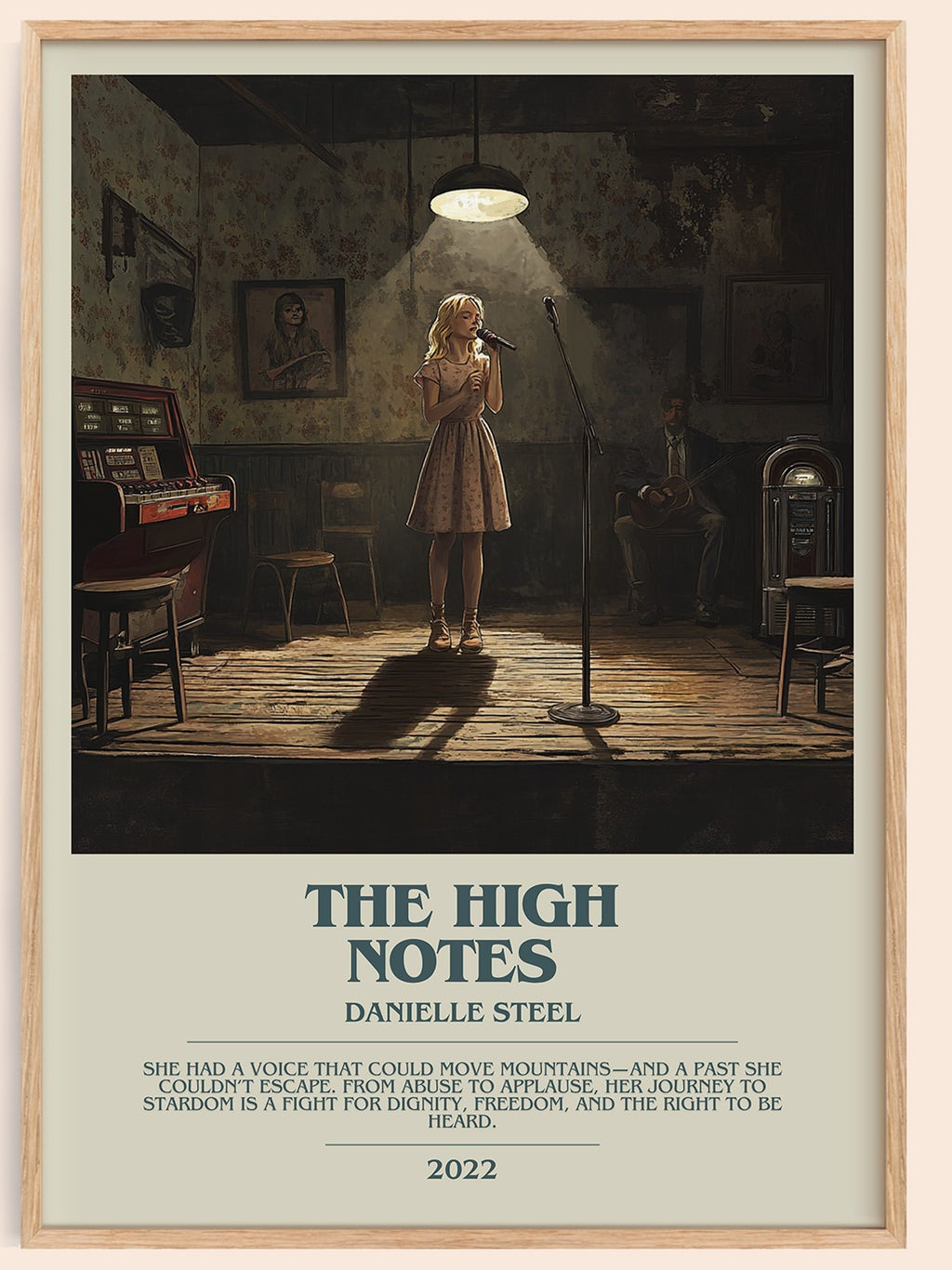 The High Notes bookish book poster by Danielle Steel – framed literary art print