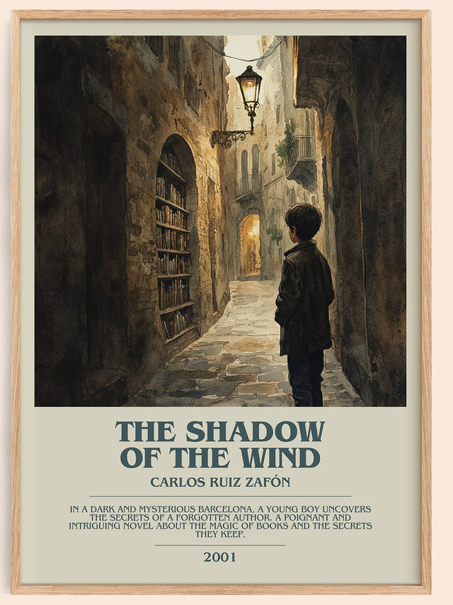 The Shadow Of The Wind Bookish Wall Art by Carlos Ruiz Zafón