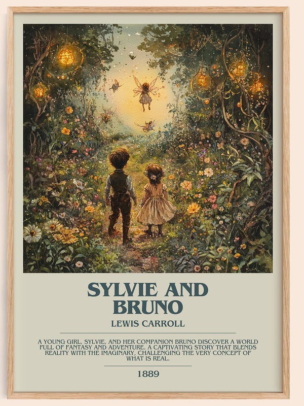 Sylvie and Bruno bookish book poster by Lewis Carroll – framed literary art print