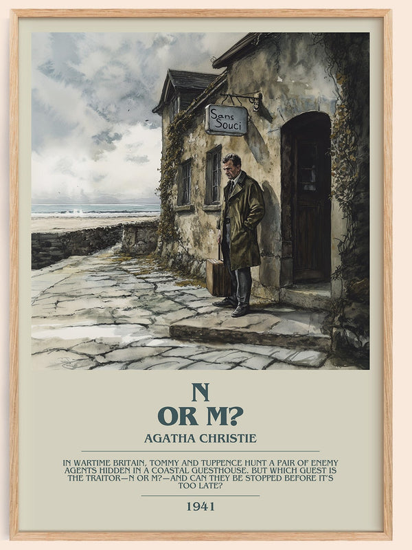 N Or M? bookish book poster by Agatha Christie – framed literary art print