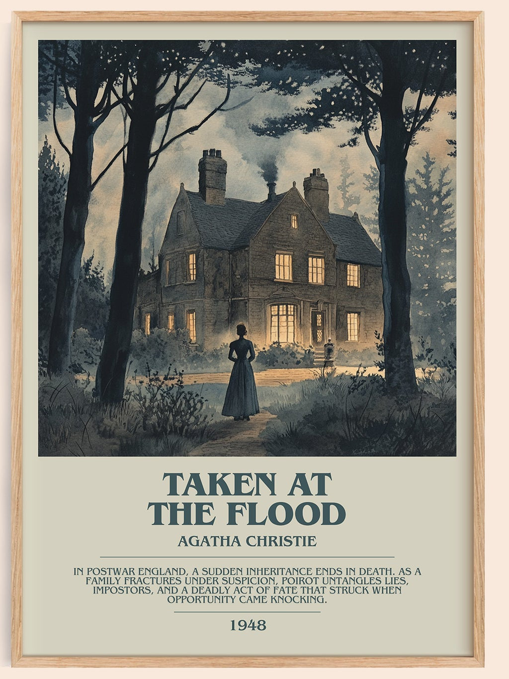 Taken at the Flood bookish book poster by Agatha Christie – framed literary art print