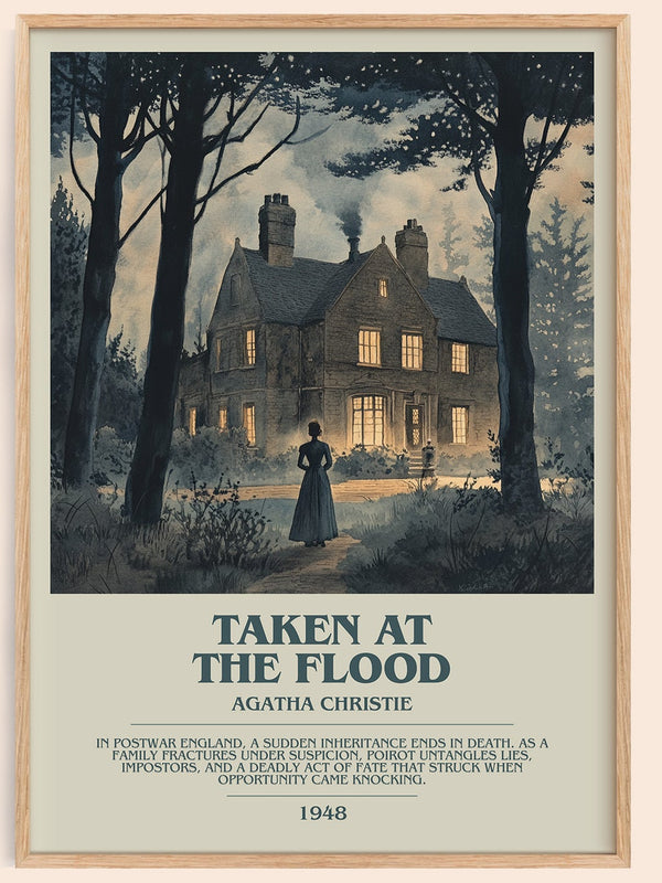 Taken at the Flood bookish book poster by Agatha Christie – framed literary art print
