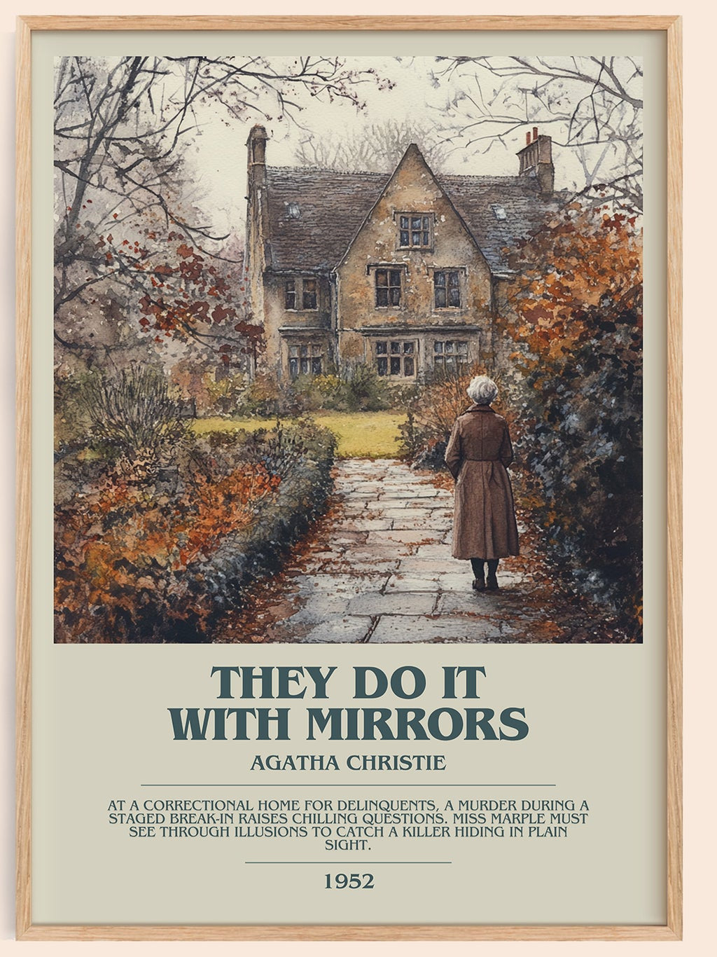 They Do It with Mirrors bookish book poster by Agatha Christie – framed literary art print