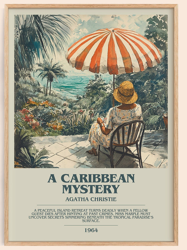A Caribbean Mystery bookish book poster by Agatha Christie – framed literary art print