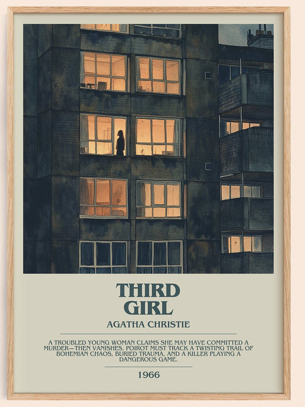 Third Girl bookish book poster by Agatha Christie – framed literary art print