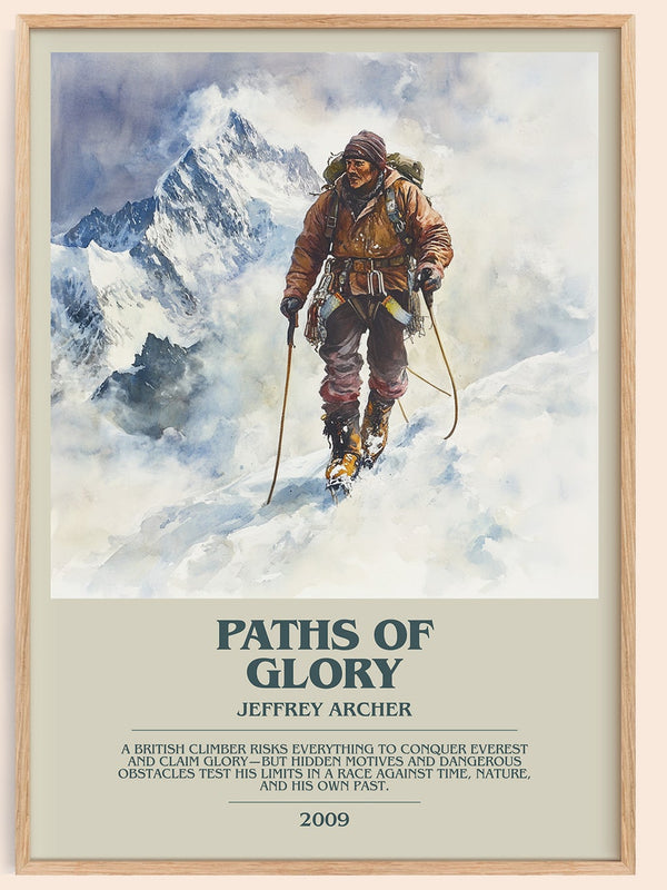 Paths of Glory bookish book poster by Jeffrey Archer – framed literary art print